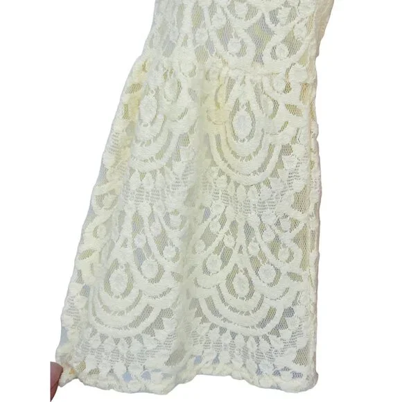 Mixed Print Lace Bell Sleeve Mini Dress | Boho Coastal Cowgirl Whimsigoth Indie - Picture 4 of 12